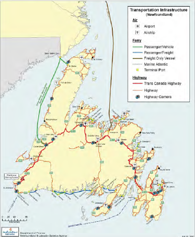 NL Ferry System - Map